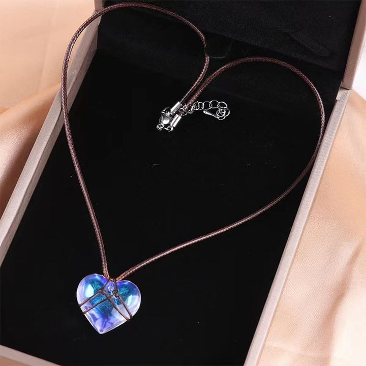 Natural Crystal Heart-shaped Choker Couple Girlfriends – Stylish Gifts — 1
