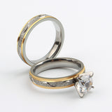 Women's Zircon Inlaid Titanium Steel Couple Ring – Gifts for Her — 4