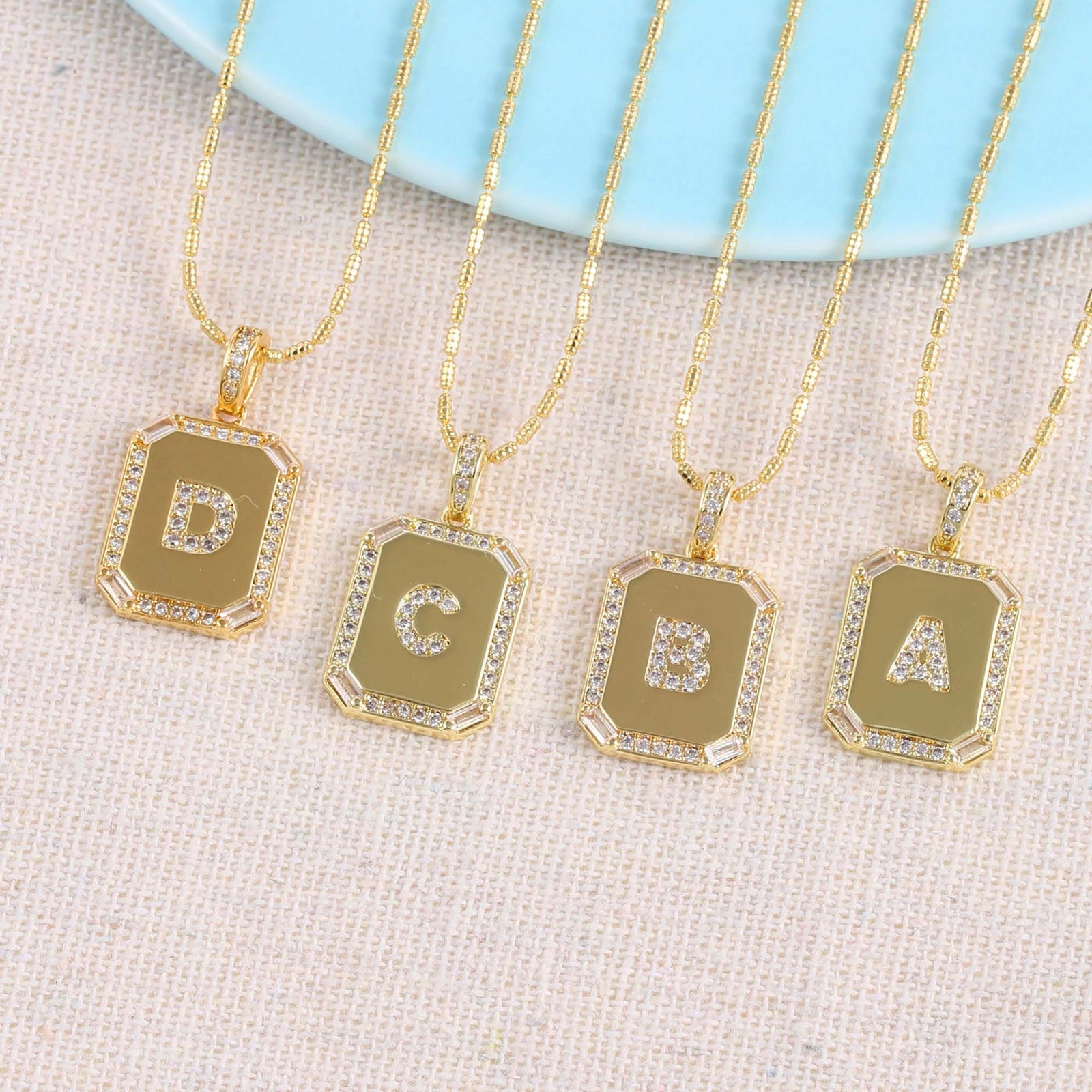 18K Gold Inlaid Zircon Letter Necklace For Women – Jewelry Gift Ideas — 1