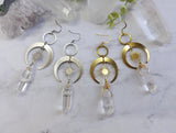 Women's Natural Crystal Hexagon Post Earrings – Gifts for Her — 3