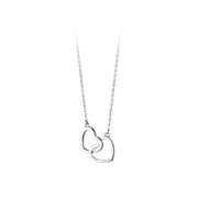 Double Heart Interlocking Titanium Steel Necklace – Jewelry Gift Ideas — 2