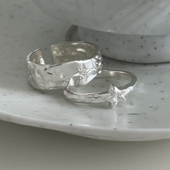 Texture Metal Asterism Open Ring For Women – Gifts for Her — 5