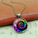 Colorful Spiral Swirl Pattern Time Stone Pendant – Jewelry Gift Ideas — 1