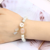 Shell flower jade water drop bracelet – Jewelry Gift Ideas — 4