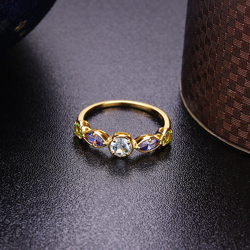 Sky Blue Topa Geometric Ring – Everyday Gifts — 1