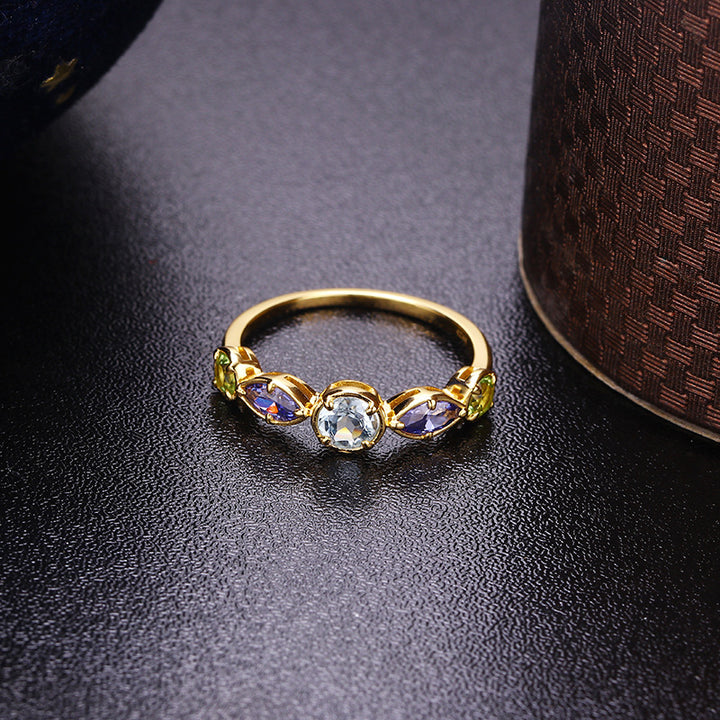 Sky Blue Topa Geometric Ring – Everyday Gifts — 1