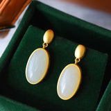 Women's Oval Hotan Jade Earrings – Gifts for Her — 5
