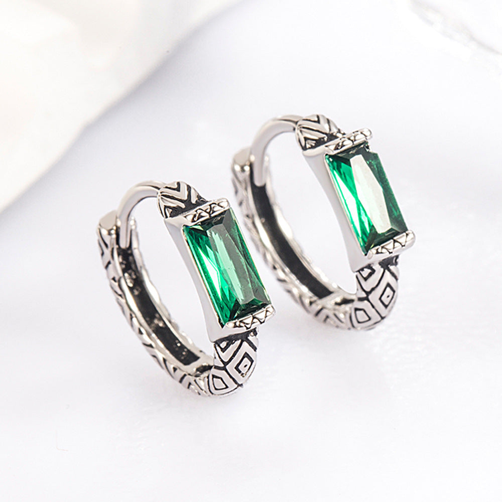 Fashion Crater Texture Green Stone Earrings – Stylish Gifts — 1
