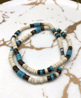 Coconut Shell Charcoal Turquoise Necklace – Jewelry Gift Ideas — 17