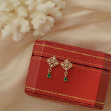 Silver Plated Emerald Stud Earrings Chinese Vintage – Useful Gifts — 5