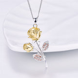 Golden Rose Flower Pendant Necklace – Jewelry Gift Ideas — 1