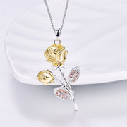 Golden Rose Flower Pendant Necklace – Jewelry Gift Ideas — 1