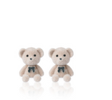 Cute Brown Bear Bunny Flocking Earrings Plush Earrings – Gifts for Her — 4