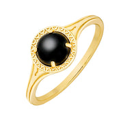 Round Carved Garnet Ring Black Agate Pendant – Jewelry Gift Ideas — 4