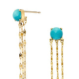 Women's Natural Turquoise Tassel Earrings – Gifts for Her — 5