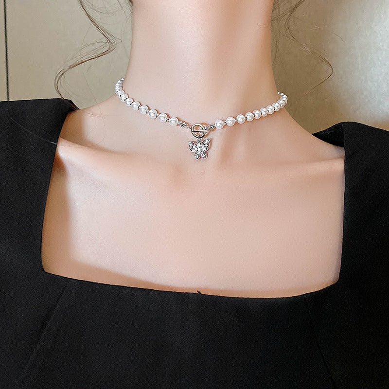 Butterfly Pearl Necklace Women's Cold Style – Jewelry Gift Ideas — 1