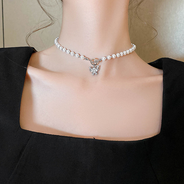 Butterfly Pearl Necklace Women's Cold Style – Jewelry Gift Ideas — 1