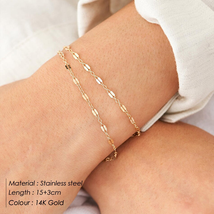 14k Gold Chain Bracelet Women's 316L Titanium – Jewelry Gift Ideas — 1
