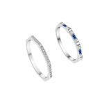 S925 Sterling Silver Stacked Ring Women's Simple – Gifts for Her — 8