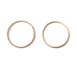 Metal Electroplated Twist Geometric 2-piece Ring Set – Surprise Gifts — 1