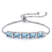 925 Sterling Silver Sky Blue Topaz Bracelet – Jewelry Gift Ideas — 9