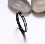 Lady's Ring 3MM Stainless Steel Zircon Ring – Useful Gifts — 8