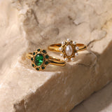 SUNFLOWER Green Zirconiumwhite Diamond Inlaid – Gifts for Her — 3