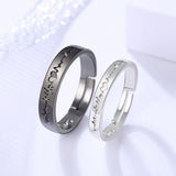 Couple Ring Couple Rings Lettering Black And White ECG – Stylish Gifts — 6