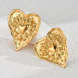 Retro Stainless Steel Pleated Texture Love Heart – Gifts for Couples — 2
