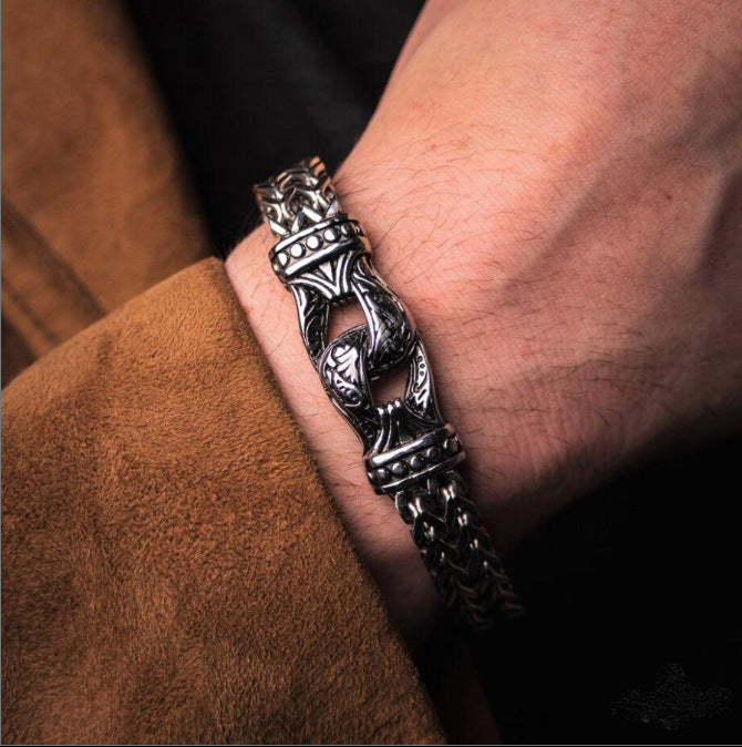 Men's Vintage Engraving Titanium Steel Bracelet – Jewelry Gift Ideas — 1