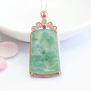 Silver Inlaid Natural Jade Pendant Necklace – Jewelry Gift Ideas — 3