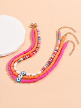 Rainbow Clay Necklace 3-piece Set Of Blue Eye – Jewelry Gift Ideas — 2