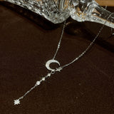 Inlaid Zircon Moon Star Collarbone Chain Sweet – Jewelry Gift Ideas — 1