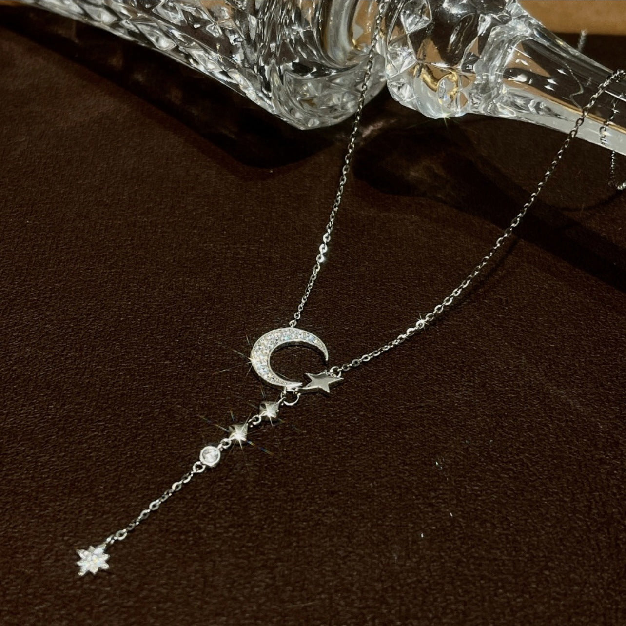 Inlaid Zircon Moon Star Collarbone Chain Sweet – Jewelry Gift Ideas — 1