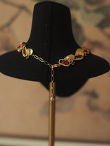 Vintage Birthday Ribbon Brushed Ruby Necklace – Jewelry Gift Ideas — 14
