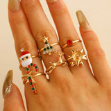 6pcs Santa Claus Christmas Tree Elk Rings Cute – Jewelry Gift Ideas — 4