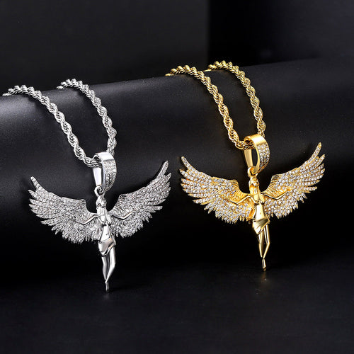 Angel Wing Goddess Zircon Full Diamond Necklace – Jewelry Gift Ideas — 1