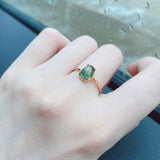 Natural Seaweed Green Agate 925 Silver Ring – Unique Gift Ideas — 1