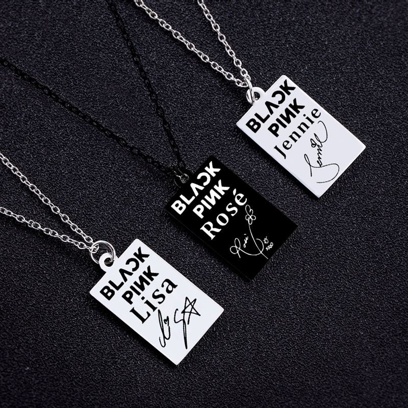 KPOP Jisoo Lisa Jennie Rose Signature ID Pendant – Jewelry Gift Ideas — 1