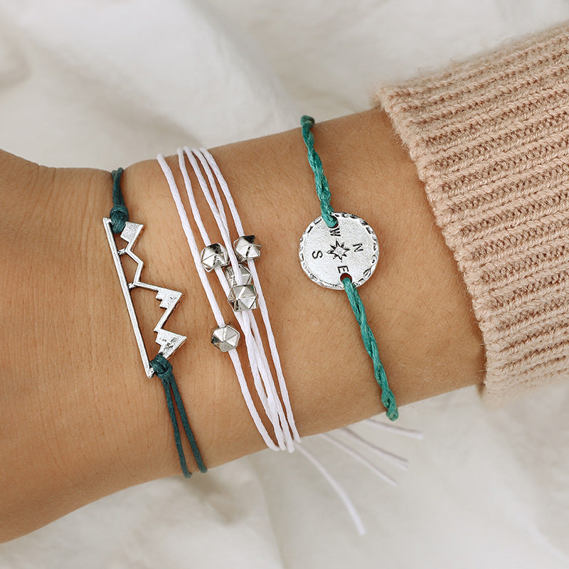 Boho Wax Thread Beaded Hemp Rope Bracelet Set – Jewelry Gift Ideas — 1