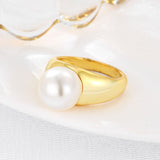 Geometric Round Pearl Simplicity Fashion Ring – Stylish Gifts — 5