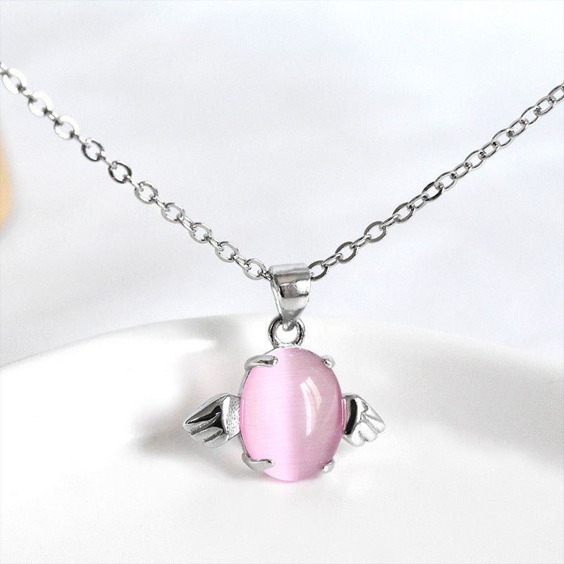 S925 Sterling Silver Angel Opal Pendant Necklace – Jewelry Gift Ideas — 1