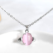 S925 Sterling Silver Angel Opal Pendant Necklace – Jewelry Gift Ideas — 1