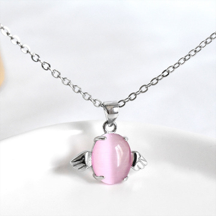S925 Sterling Silver Angel Opal Pendant Necklace – Jewelry Gift Ideas — 1