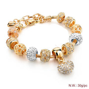 Gold-plated heart beaded bracelet – Jewelry Gift Ideas — 14