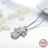 Sterling Silver Guardian Angel Necklace Diamond – Jewelry Gift Ideas — 5