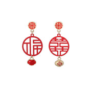 Red New Year Earrings Spring Festival Sterling – Thoughtful Gifts — 6