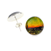 Van Gogh Landscape Oil Painting Art Stud Earrings – Creative Gifts — 7