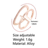 Simple Multi-layer Cross Gold-plated Inlaid Ring – Practical Gifts — 5