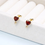 Natural Garnet Versatile Zircon Stud Earrings – Stylish Gifts — 6